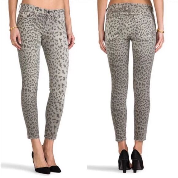CURRENT/ELLIOTT | The Stiletto Skinny Jeans in Gray Leopard Women’s Size 28 (6) - Picture 1 of 11
